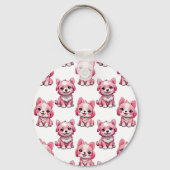 Porte-clés Chiens roses mignons - Blanc (Verso)