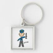 Porte-clés Chiffre de bâton de policier (Devant)