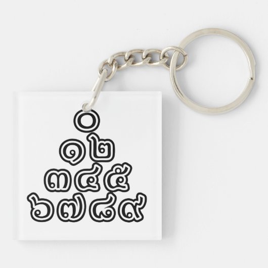 Porte-clés Chiffres thaïlandais Pyramide ♦ Script en thaï ♦ (Dos)