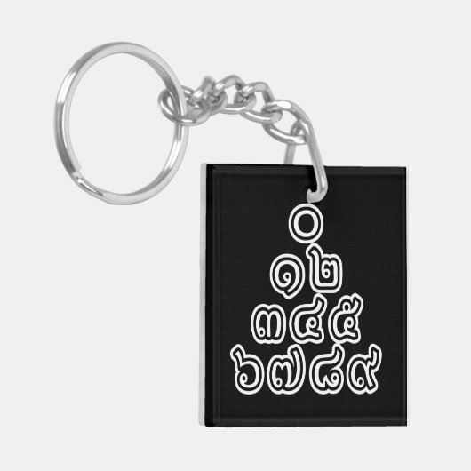 Porte-clés Chiffres thaïlandais Pyramide ♦ Script en thaï ♦ (Devant gauche)