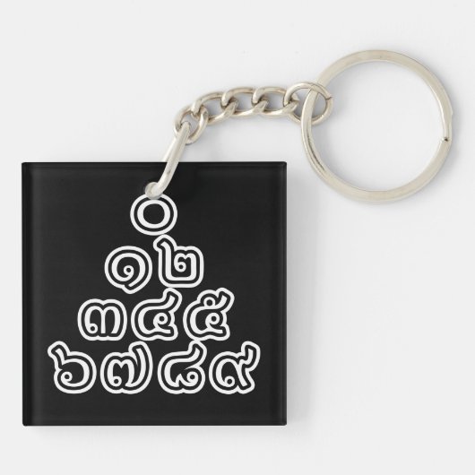 Porte-clés Chiffres thaïlandais Pyramide ♦ Script en thaï ♦ (Dos)