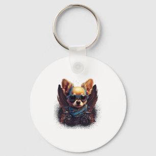 Porte-clés Chihuahua Biker Motorcyle Riding Chien Papa
