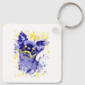 Porte-clés Chihuahua bleu abstrait (Dos)
