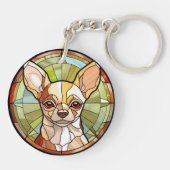Porte-clés Chihuahua Chig en verre doux (Dos)