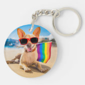 Porte-clés Chihuahua Dog à la plage (Dos)