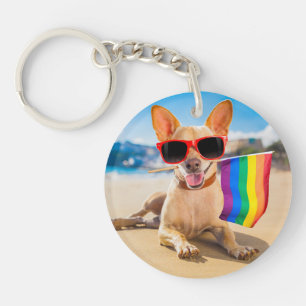 Porte-clés Chihuahua Dog à la plage