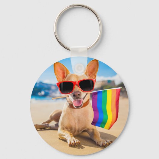 Porte-clés Chihuahua Dog à la plage (Recto)