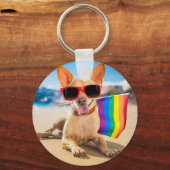 Porte-clés Chihuahua Dog à la plage (Recto)