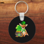 Porte-clés Chihuahua Dog Shamrock St Patricks Day Dog Irish G (Recto)