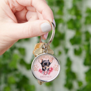 Porte-clés Chihuahua Elegant Personnalisé Chig avec Parties s