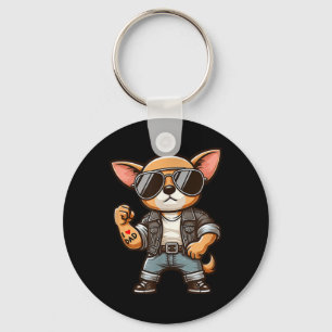 Porte-clés Chihuahua I Love Papa Funny Chien Tattoo