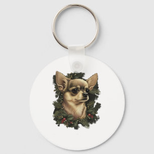 Porte-clés Chihuahua Joyeux Noël X-Mas Tree Cute