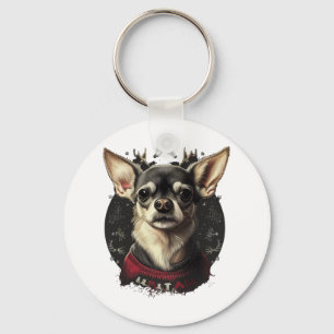 Porte-clés Chihuahua Joyeux Noël X-Mas Tree Cute