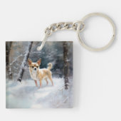 Porte-clés Chihuahua Laisser neiger Noël (Dos)