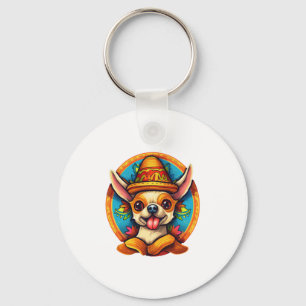 Porte-clés Chihuahua Mexique Cinco de Mayo Funny Chien