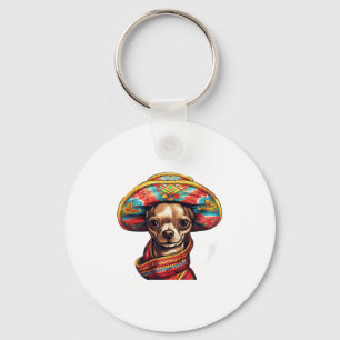 Porte-clés Chihuahua Mexique Cinco de Mayo Funny Chien