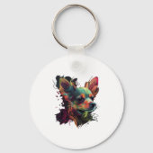 Porte-clés Chihuahua peinture Abstraite couleur mignonne chie (Recto)