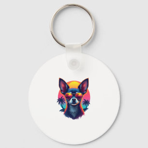 Porte-clés Chihuahua peinture Abstraite couleur mignonne Chie