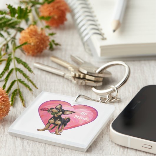 Porte-clés Chihuahua Saint-Valentin (Devant Droit)