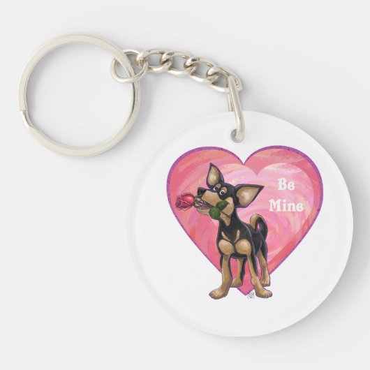 Porte-clés Chihuahua Saint-Valentin (Devant)