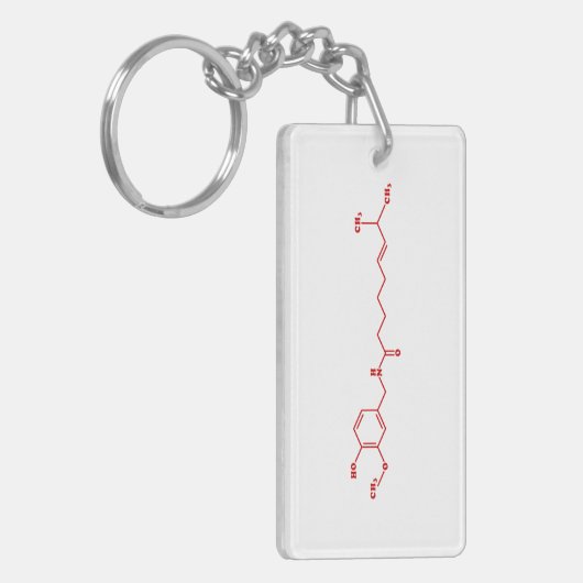 Porte-clés Chili Capsaicin Formule chimique moléculaire (Devant gauche)