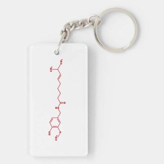 Porte-clés Chili Capsaicin Formule chimique moléculaire (Dos)