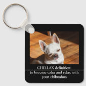 Porte-clés Chillax Chihuahua sleepy relaxed Custom Photo text (Recto)