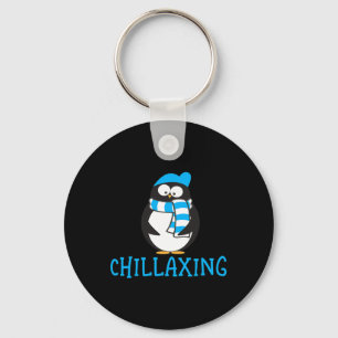 Porte-clés Chillaxant mignon pingouin Noël Zoo Cadeau