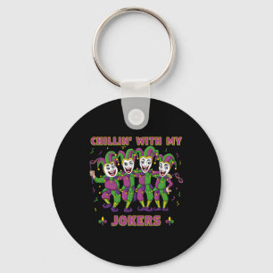 Porte-clés Chillin Avec Mes Jokers Mardi Gras Fun Boys Girls