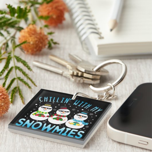 Porte-clés Chillin drôle avec mes neiges Noël (Devant Droit)