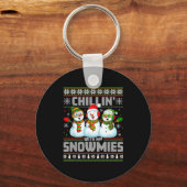Porte-clés Chillin With My Snowmies Funny Xmas Snowman Christ (Recto)