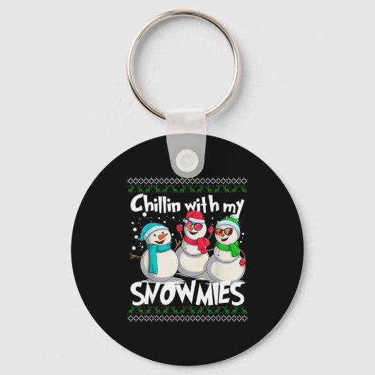 Porte-clés Chillin' With My Snowmies - Ugly Christmas Snowman (Recto)