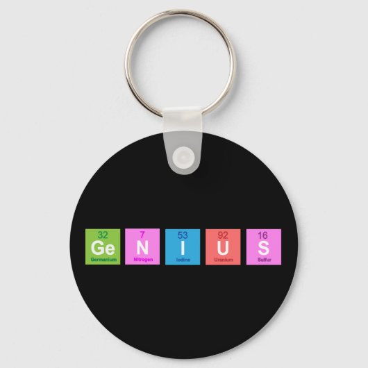 Porte-clés Chimie de table périodique amusant (Recto)