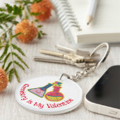 Porte-clés Chimiste drôle Cute Valentine's Day Chimie Keych (Devant Droit)