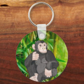 Porte-clés Chimpanzé et bambou (Recto)