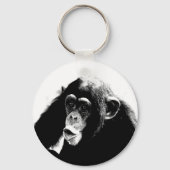 Porte-clés Chimpanzé noir blanc (Recto)