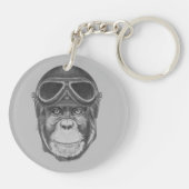 Porte-clés Chimpanzé vintage de casque (Dos)