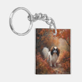Porte-clés Chin japonais à l'automne Feuilles automne Inspira (Devant gauche)