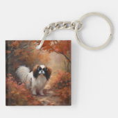 Porte-clés Chin japonais à l'automne Feuilles automne Inspira (Dos)