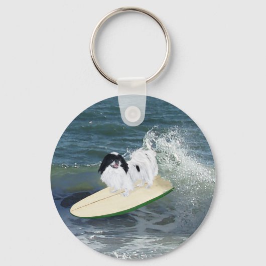 Porte-clés Chin Japonais Surfant (Recto)