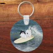 Porte-clés Chin Japonais Surfant (Recto)