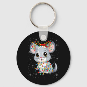 Porte-clés Chinchilla Animal Santa Hat Ugly Christmas Tree Li