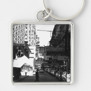 Porte-clés Chine Ancienne rue de Hong Kong voitures de ville