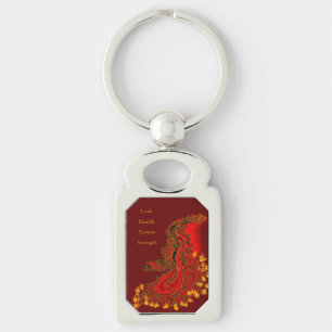 Porte-clés Chine Dragon rouge et or design