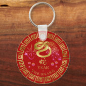 Porte-clés Chinese Zodiac Snake Red/Gold ID542 (Recto)