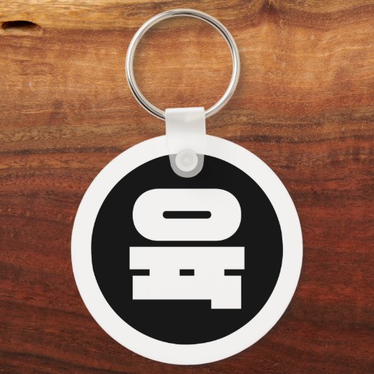 Porte-clés Chino coréen Numéro 6 Six 육 (Verso)