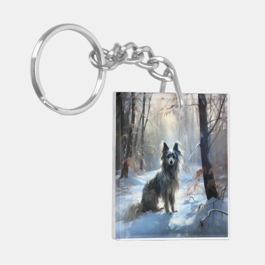 Porte-clés Chinois Crested Laisser Il Neige Noël (Devant gauche)