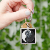 Porte-clés chinois de carré de dragon de Yin Yang (main)