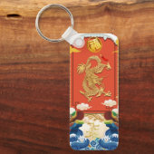 Porte-clés Chinois Dragon Année Fu idéogramme Monogramme RecK (Recto)