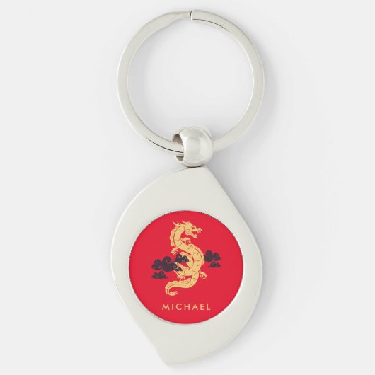 Porte-clés Chinois Lunar New Year Dragon 2024 Personnalisé (Devant)